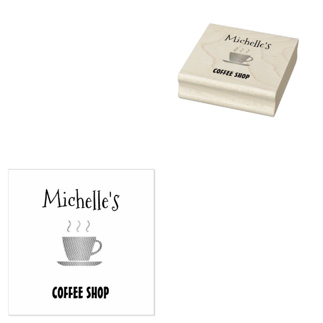 Tampons Encreurs Boutique de café silhouette de tasse chaude (Tamponné)