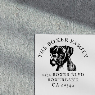 Tampons Encreurs Boxer Chien Nom de famille Adresse de retour
