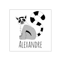 Boys Cute Jungle Lemur & Name School Boite