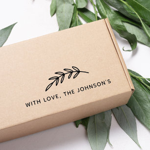 Tampons Encreurs Branche de feuilles graphiques avec nom de famille