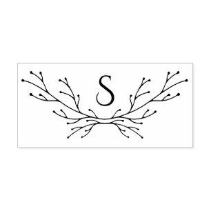 Tampons Encreurs Branches d'hiver délicates Monogramme