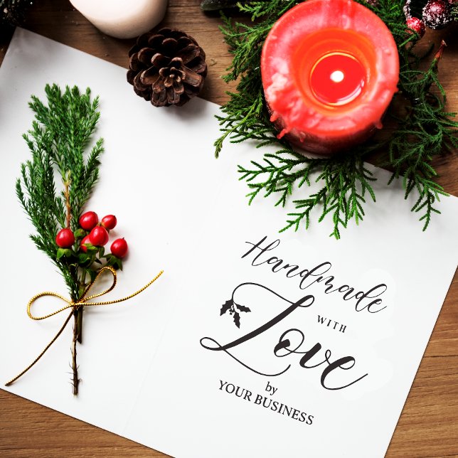 Tampons Encreurs Branches Holly faites à la main avec l'amour Citat (Créateur téléchargé)