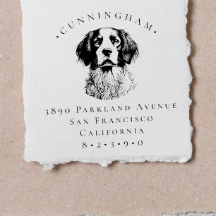 Tampons Encreurs Brittany Spaniel Pet Dog Nom et adresse de retour