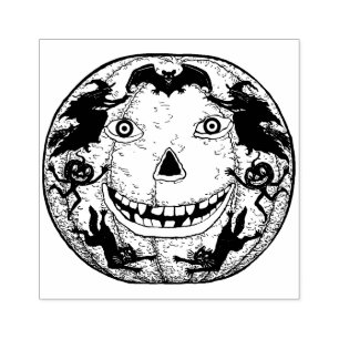Tampons Encreurs Cachet Vintage d'Halloween Jack O'Lantern