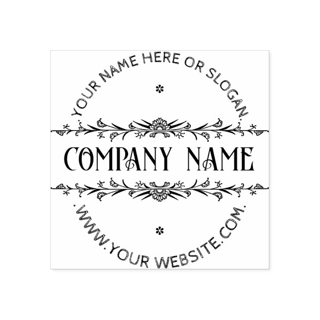 Tampons Encreurs CADRE BOTANIQUE MODERNE|Logo d'entreprise personna (Impression)