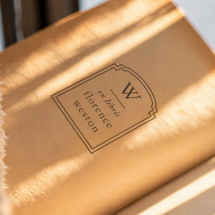 Tampons Encreurs Cadre d'arche dessiné à la main Monogramme Ex Libr