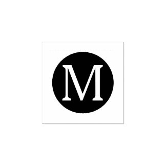 Tampons Encreurs Cadre de cercle noir monogrammé