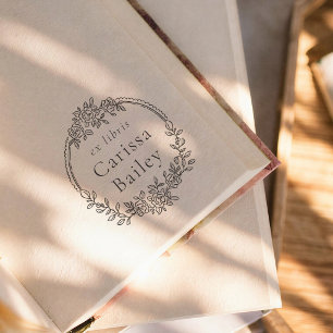 Tampons Encreurs Cadre floral fantaisiste orné Ex Libris Livre