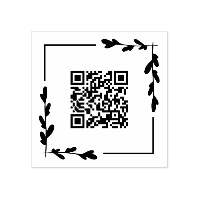 Tampons Encreurs Cadre vert carré Votre code QR (Impression)