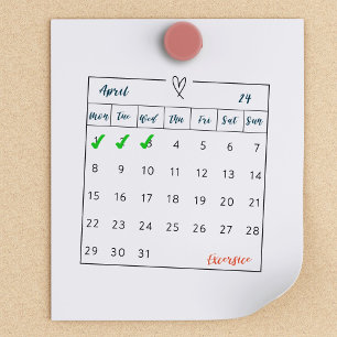 Tampons Encreurs Calendrier mensuel des journaux à puces Habit Trac