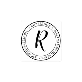 Tampons Encreurs Calligraphie ronde Monogramme Adresse de retour