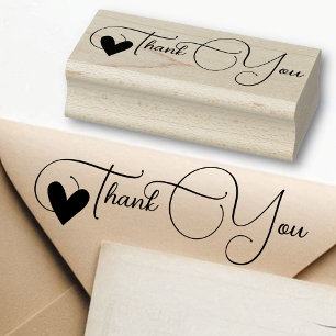 Tampons Encreurs Calligraphie simple du coeur du Merci Simple Style