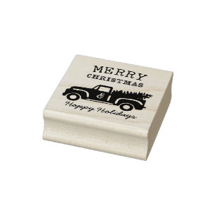 Tampons Encreurs Camion de ferme bois de Noël