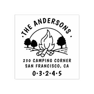 Tampons Encreurs Camping   Nom de famille et adresse de retour