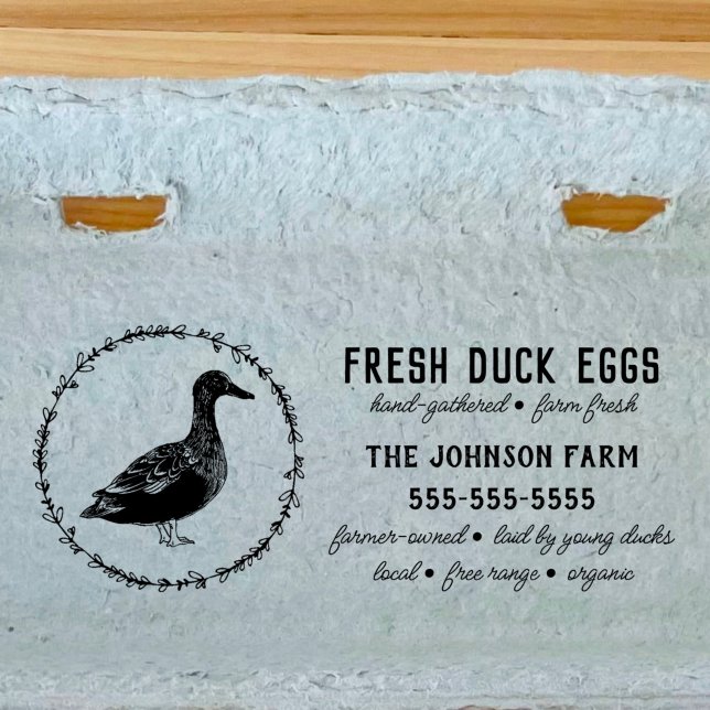 Tampons Encreurs Canard Famille Nom De La Ferme Oeuf Carton Caoutch (Créateur téléchargé)