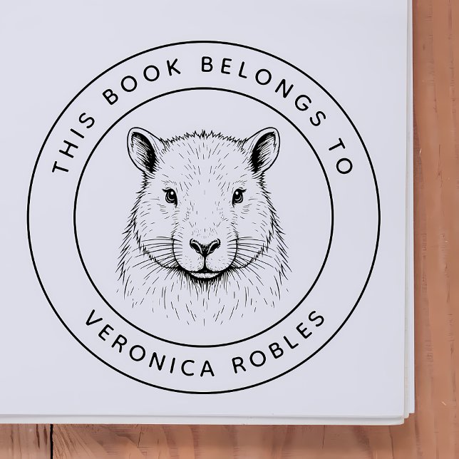 Tampons Encreurs Capybara Personnalisée Ce livre appartient au nom  (Créateur téléchargé)