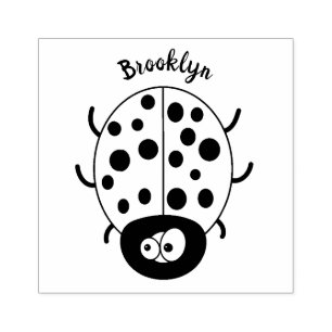 Tampons Encreurs Caricature de coccinelle rouge joyeux