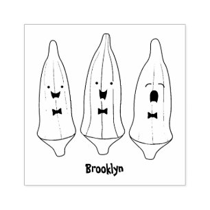 Tampons Encreurs Caricature de légumes de l'okra chantante mignonne