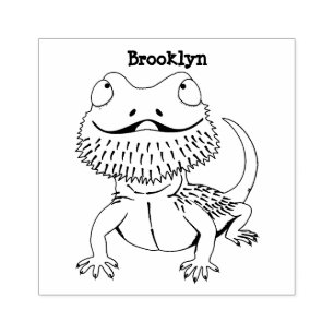 Tampons Encreurs Caricature de lézard de dragon à barbe