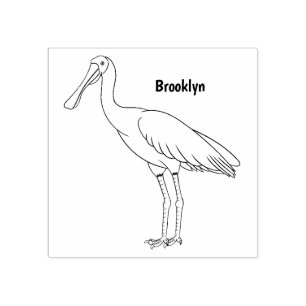 Tampons Encreurs Caricature d'oiseau de spatule de rose