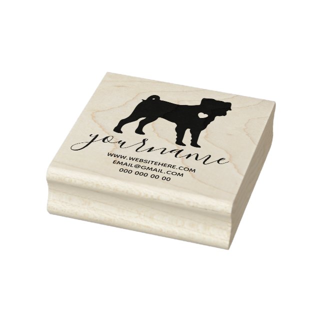Tampons Encreurs Carlin des côtelettes de chiens de coeur (Tampon)