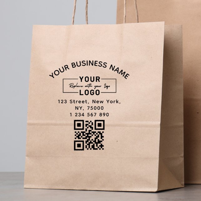 Tampons Encreurs Carré Code QR du logo de l'entreprise personnalisé (Créateur téléchargé)