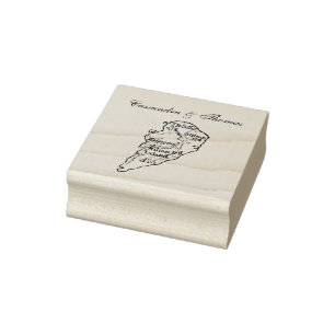 Tampons Encreurs Carte ancienne de l'île de Hilton Head SC Bleu mar