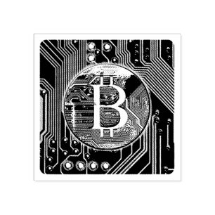 Tampons Encreurs Carte Bitcoin Cryptomonnaie et circuit