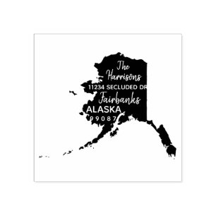 Tampons Encreurs Carte de l'état américain de l'Alaska Retour Adres
