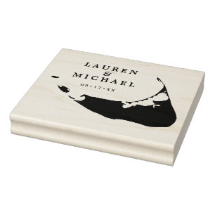 Tampons Encreurs Carte de l'île de Nantucket Mariage Monogramme