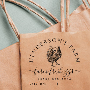Tampons Encreurs Carton d'oeuf de ferme vintage sur mesure Infos té