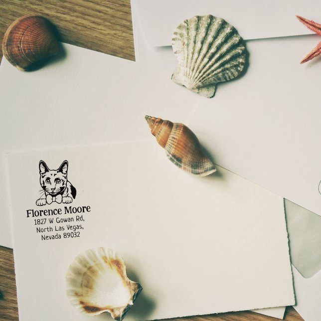 Tampons Encreurs Cat Russian Blue Return Adresse (Créateur téléchargé)