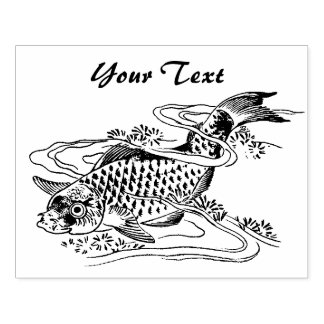 Tampons Encreurs Catfish de style japonais vintage dessin avec text