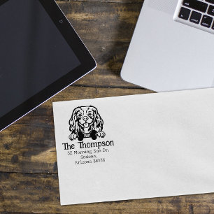 Tampons Encreurs Cavalier King Charles Dog, Adresse de retour perso