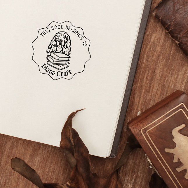 Tampons Encreurs Ce Livre Appartient À, mignon Cocker Spaniel (Créateur téléchargé)