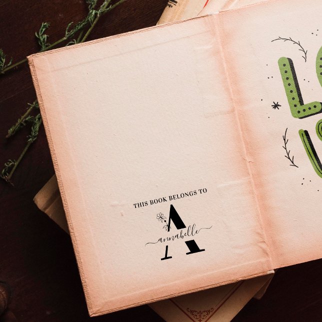 Tampons Encreurs Ce Livre Appartient À | Monogramme (Créateur téléchargé)