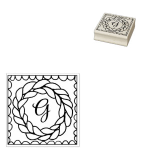 Tampons Encreurs CERCLE KNIT 2" Carré Timbre en caoutchouc + Initia