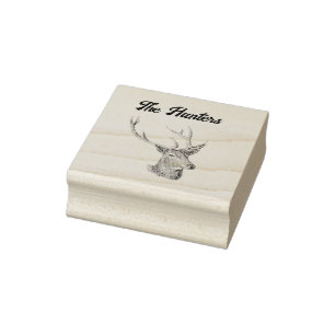 Tampons Encreurs Cerf Buck Head avec Antlers Black and White Art