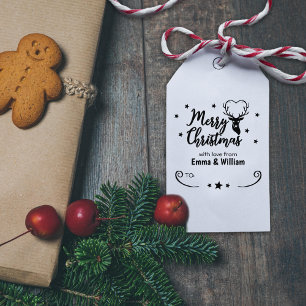 Tampons Encreurs Cerf Joyeux Noël avec amour, Couple Tag