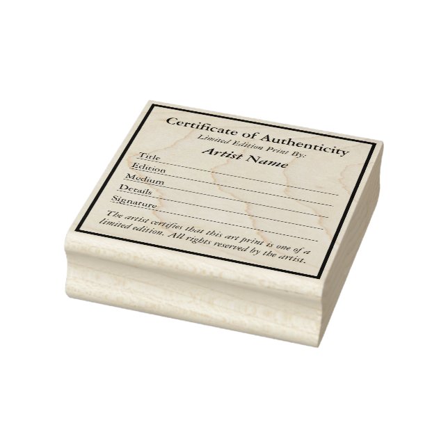 Tampons Encreurs Certificate of Authenticity for Prints  (Tampon)