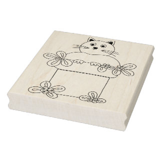 Tampons Encreurs Chat en pot de fleurs