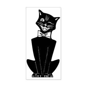 Tampons Encreurs Chat noir à voilure Vintage