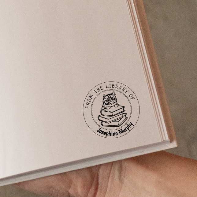 Tampons Encreurs Chat Perse, Livre De La Bibliothèque De (Créateur téléchargé)