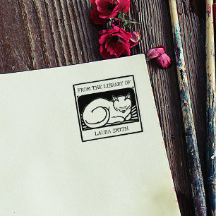 Tampons Encreurs Chat vintage De La Bibliothèque De