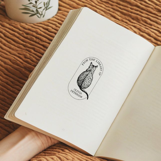 Tampons Encreurs Chat Vintage Personnalisé De La Bibliothèque De (Créateur téléchargé)