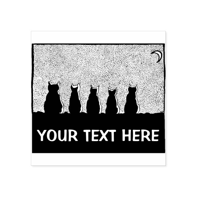 Tampons Encreurs Chats dans le Timbre en caoutchouc clair de lune (Impression)