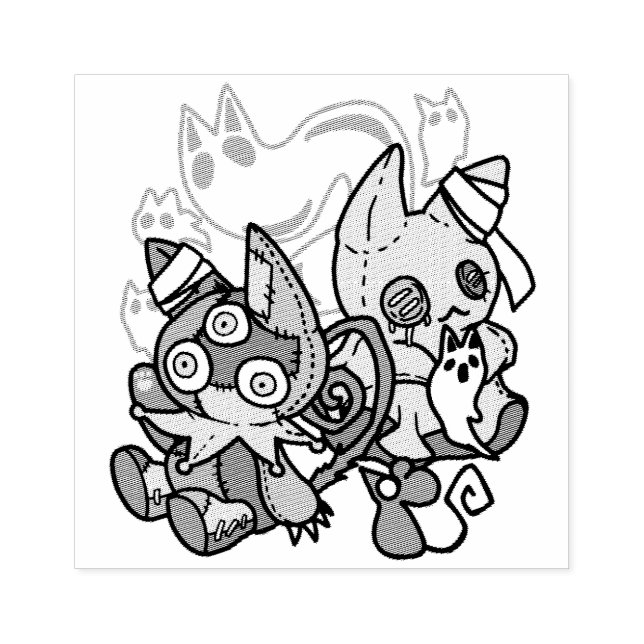 Tampons Encreurs Chats déplaisants Halloween Art : Paw-sitly Fright (Impression)