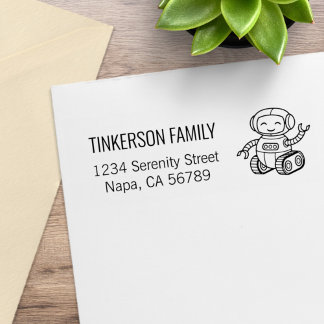 Tampons Encreurs Cheerful Toy Robot Family Address