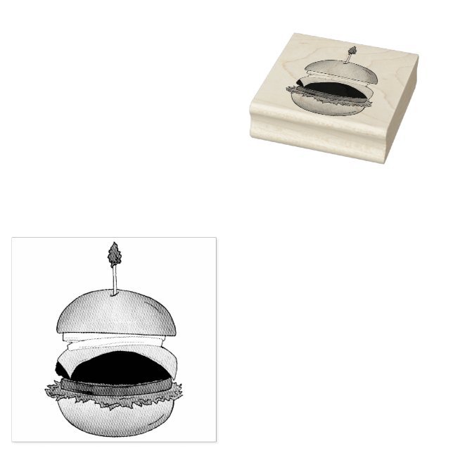 Tampons Encreurs Cheeseburger Hamburger Fromer Burger Bun (Tamponné)