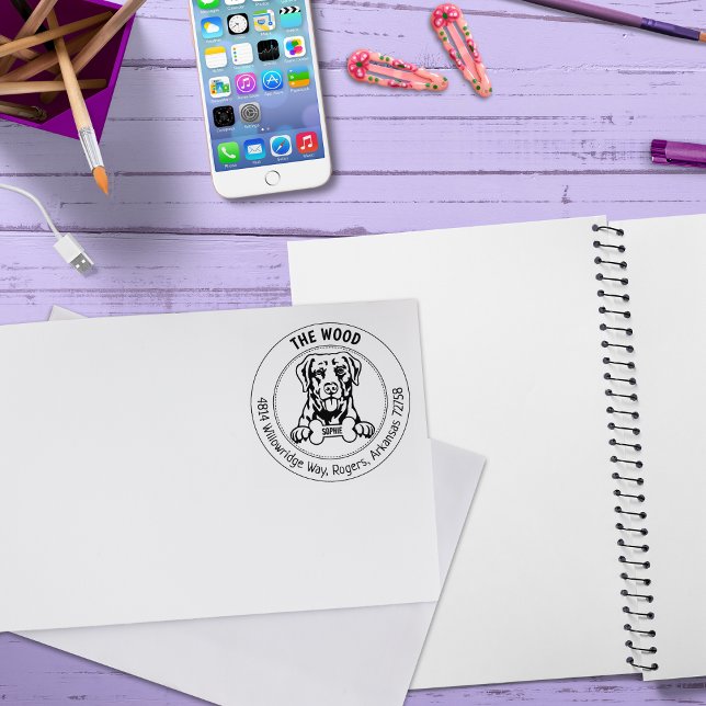 Tampons Encreurs Chesapeake Bay Retriever Chien Retour Adresse Fami (Créateur téléchargé)